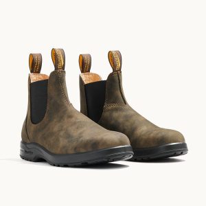 Rustic Brown Premium Leather Chelsea Boots, Men's All-Terrain 2056 - Blundstone