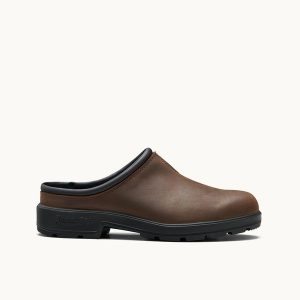 Antique Brown Premium Leather Slip-on Clogs, Men's Originals 2421 - Blundstone