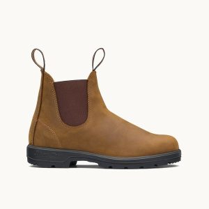 Saddle Brown Premium Leather Chelsea Boots, Women's Classics 562 - Blundstone
