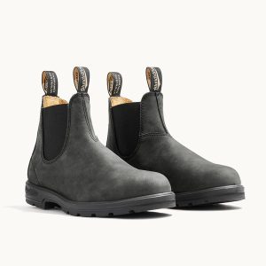 Rustic Black Leather Chelsea Boots, Women's Classics 587 - Blundstone