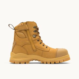 Wheat Nubuck Leather Zip Up Boots, Work Series 992 - Blundstone