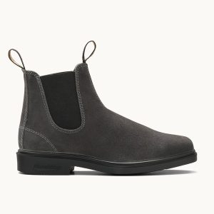 Steel Grey Suede Suede Leather Chelsea Boots, Men's Dress 2582 - Blundstone