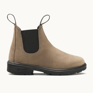 Mushroom Nubuck Leather Chelsea Boots, Kids' Series 2593 - Blundstone